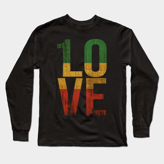 1 Love One Love Roots Rock Reggae Rasta Design Long Sleeve T-Shirt by UNDERGROUNDROOTS